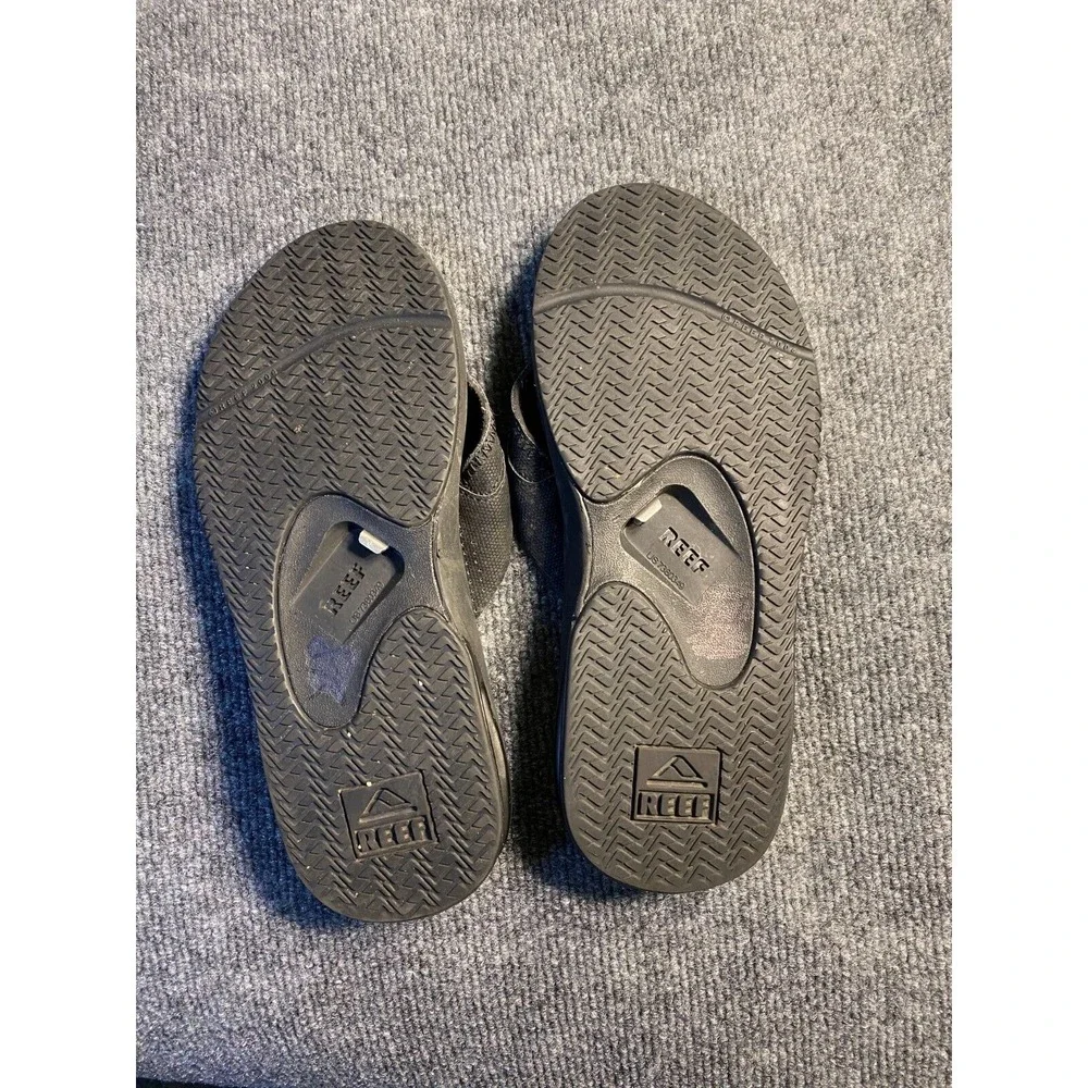 Reef‎ Flip Flop Sandal Men 8 Black Synthetic Upper & Outsole Fanning US7380349